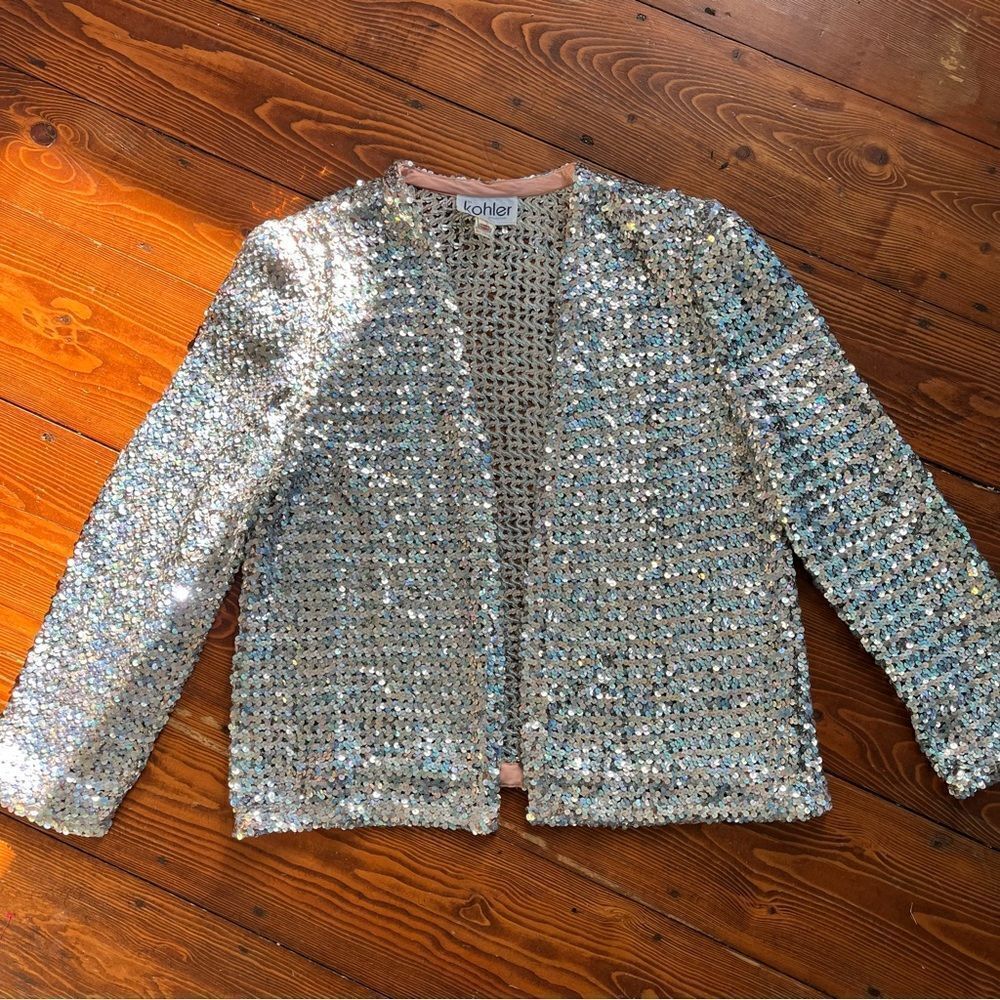 Vintage Sequins Silver 70’s Jacket